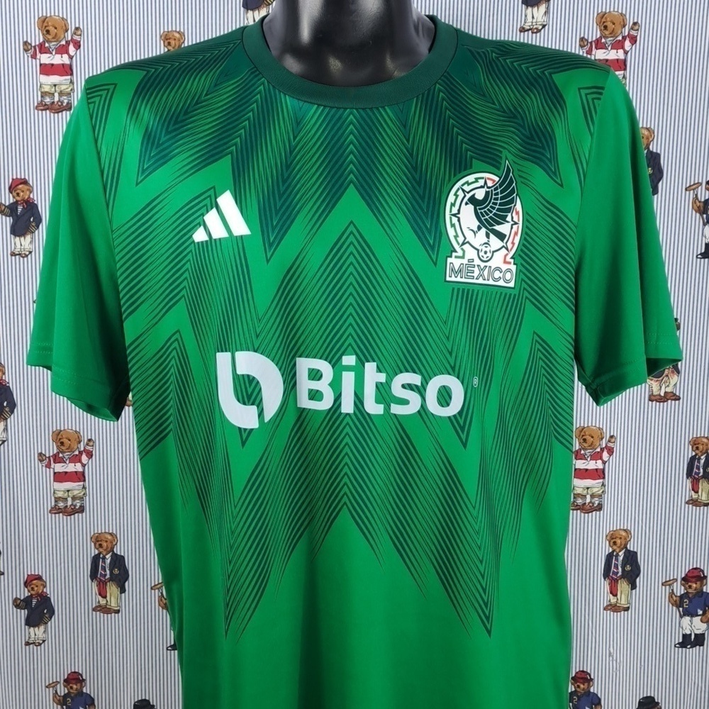 Adidas Mexico National Team home green & white XL slim fit casual soccer jersey